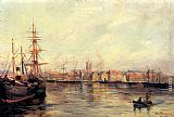 A Fishing Village by Edmond Marie Petitjean